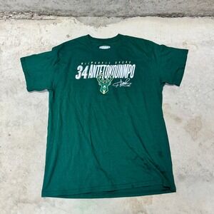 Milwaukee Bucks Giannis‎ Antetokounmpo #34 NBA T-Shirt Green Mens